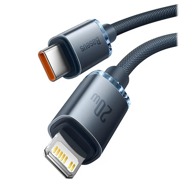 Baseus Crystal Shine Series Fast charging data cable USB-C to Lightning 20W 1.2m - Black
